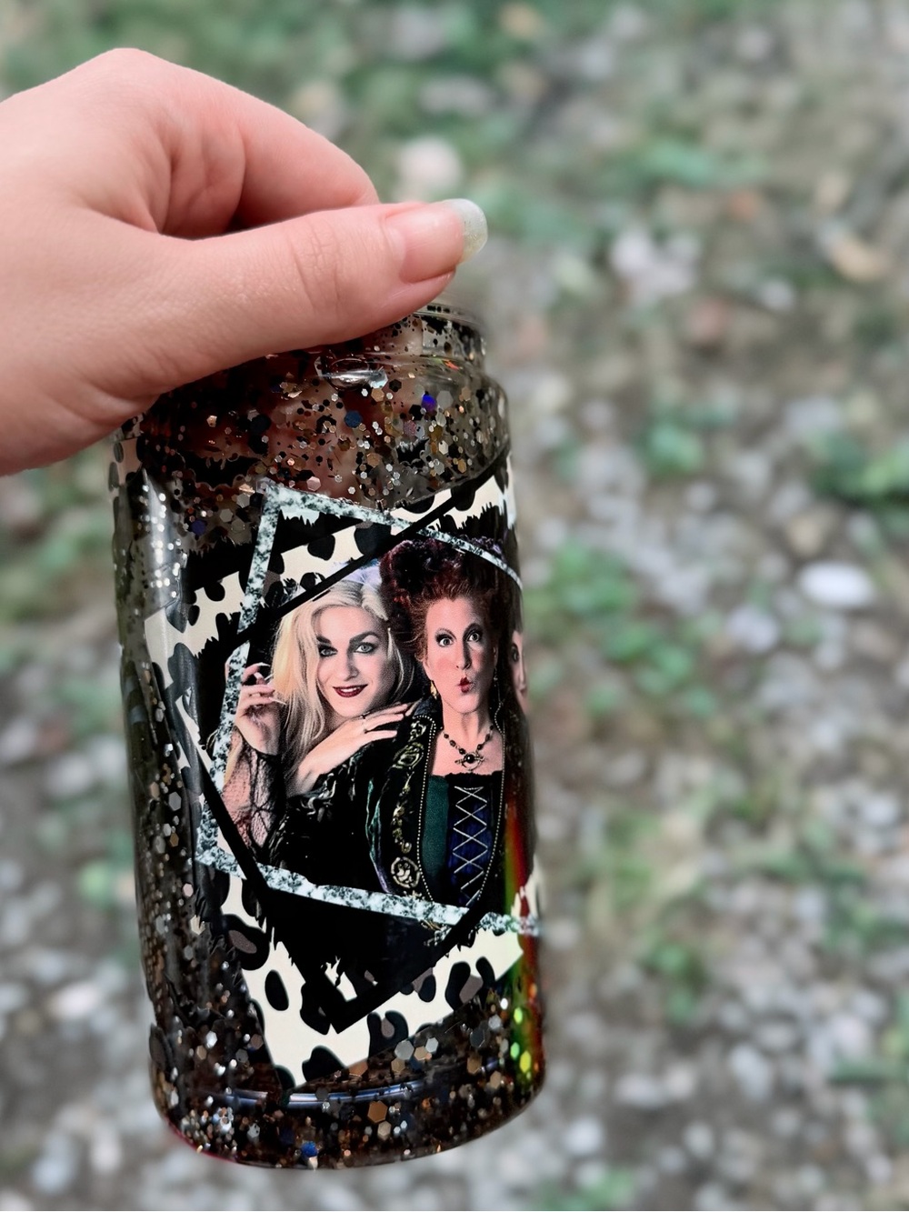 Black Glitter Body Jar with Decorative Portrait Label - Women Bath & Body